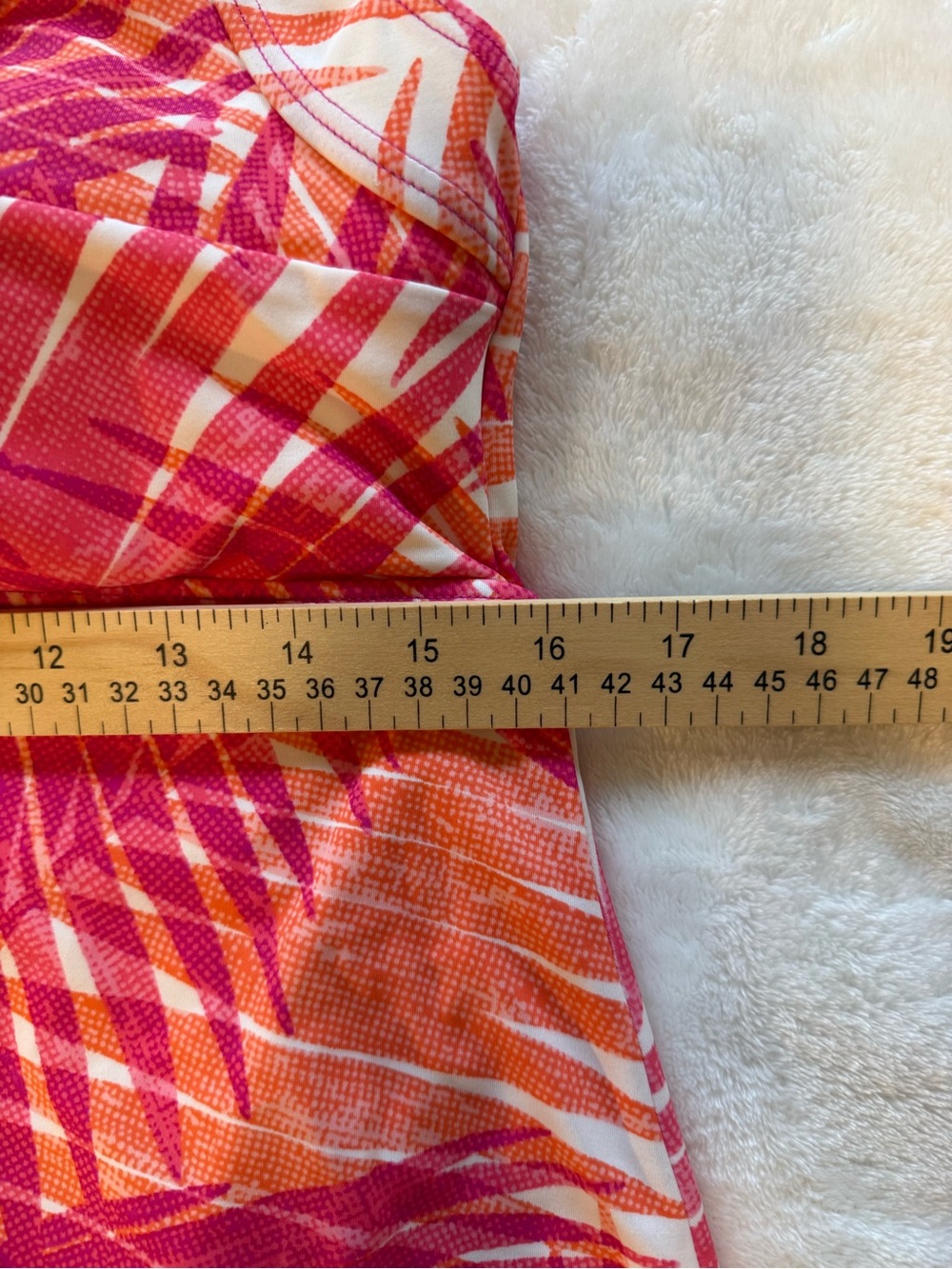 Calypso Cove Swim Dress Sz 14 Pink Orange Skirted One Piece Tropical Print - Picture 5 of 15